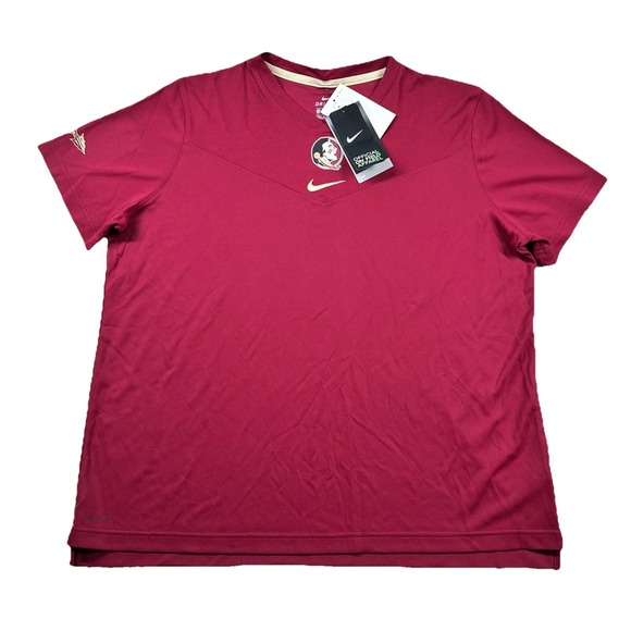 Nike Tops - Nike FSU Shirt Womens 2xl On Field Florida State Seminoles Coach Club UPF 40